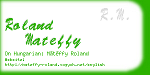 roland mateffy business card