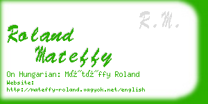 roland mateffy business card